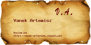 Vanek Artemisz névjegykártya
